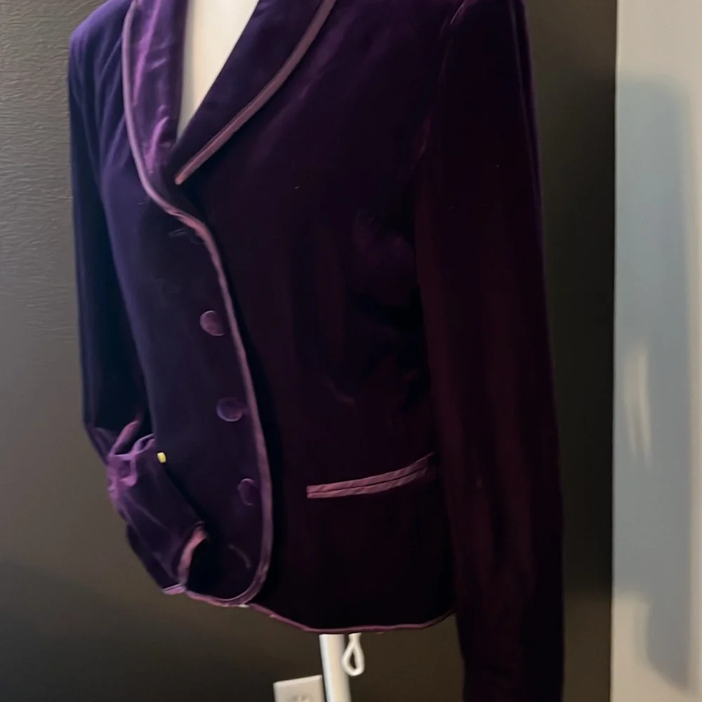 “TOGETHER” purple Berry Pant Suit. Jacket is a size 8, Gaberdine pants size 10 - Picture 9 of 12